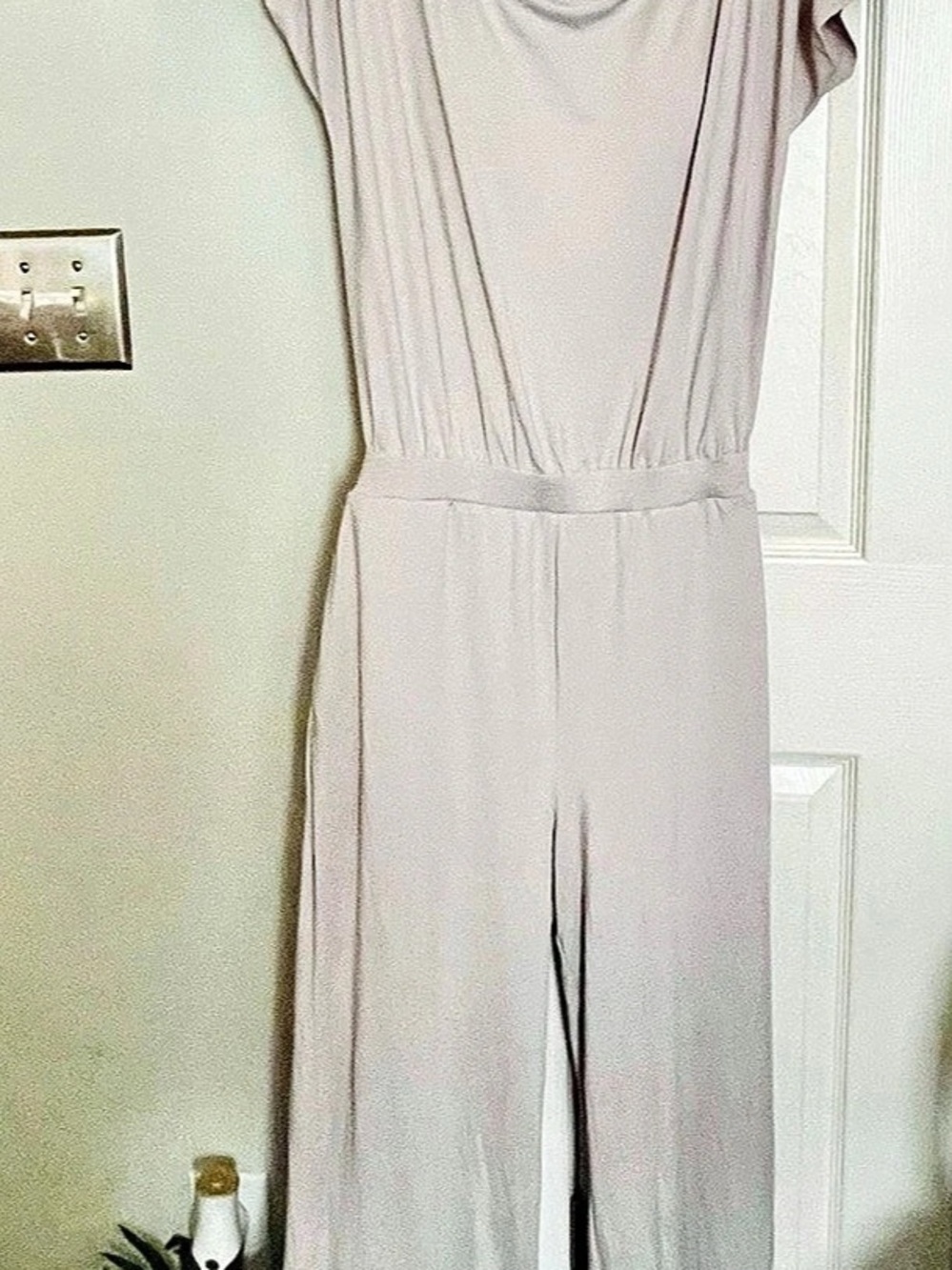 Halara Easy Peezy Short Sleeve Wide Leg Jumpsuit inAsh of Gray